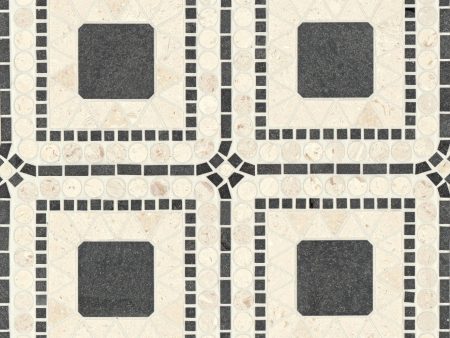 Bedrosians - Atrium Honed Marble Blend Mosaic - Myra Beige & Basalt Online Sale