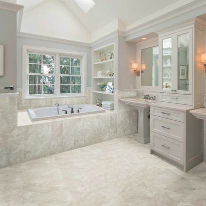 American Olean Mirasol 24 in. x 24 in. Glazed Porcelain Floor Tile - Bianco Carrara Matte Online now