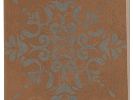 Marazzi - Moroccan Concrete 8  x 8  Deco Porcelain Tile - Aziza Terra Cotta MC59 Online now