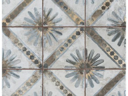 SomerTile - Harmonia 13 in. x 13 in. Ceramic Tile - Kings Marrakech Blue For Sale