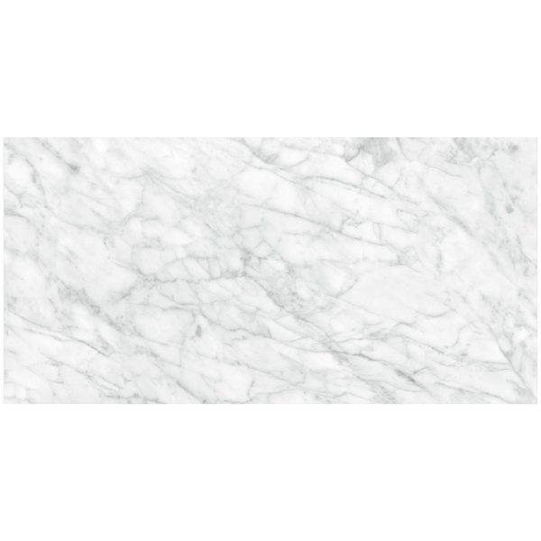 Anatolia - Plata 24 in. x 48 in. Glazed Porcelain Rectified Tile - Carrara Abisso Polished For Sale