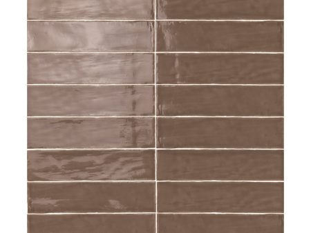 Lungarno - Linea 3 in. x 12 in. Ceramic Tile - Moka Glossy Hot on Sale