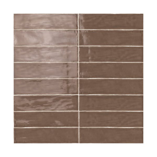 Lungarno - Linea 3 in. x 12 in. Ceramic Tile - Moka Glossy Hot on Sale