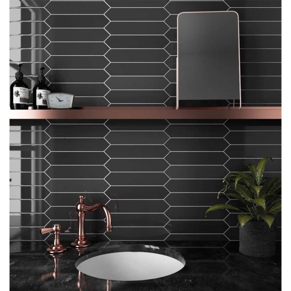 Equipe - Arrow Collection - 2 in. x 10 in. Wall Tile - Black Online Sale