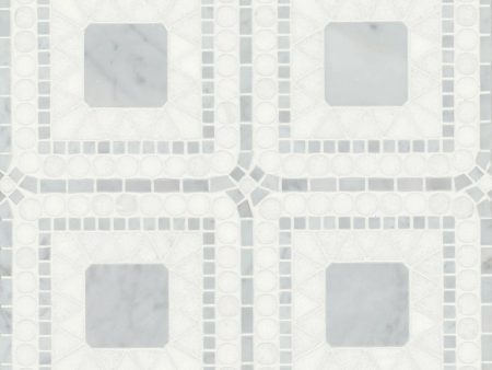 Bedrosians - Atrium Honed Marble Blend Mosaic - White Carrara & White Thassos Supply