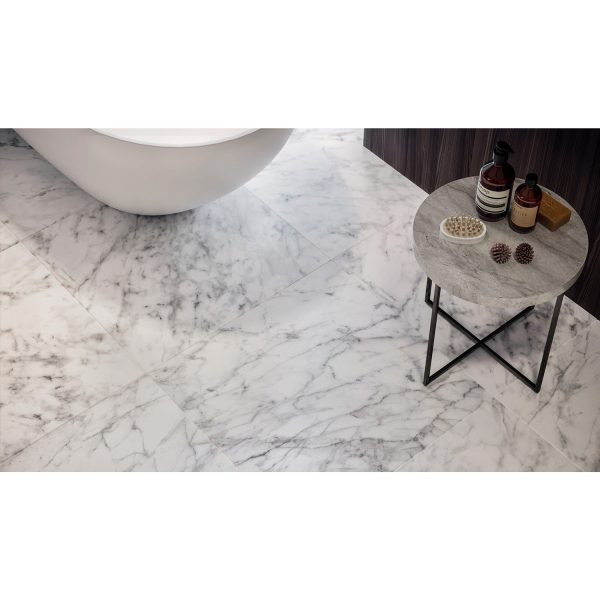 Anatolia - Plata 12 in. x 24 in. Glazed Porcelain Rectified Tile - Carrara Abisso Polished Sale