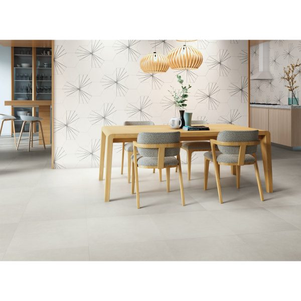 Soci Tile - Aura Hexagon 9  x 10  Porcelain Tile - White Fashion