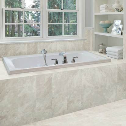 American Olean Mirasol 12 in. x 24 in. Glazed Porcelain Floor Tile - Crema Laila Matte Hot on Sale