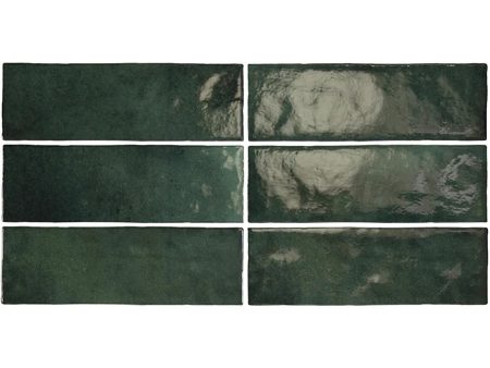 Equipe - Artisan Collection - 2.5  x 8  Wall Tile - Moss Green Sale