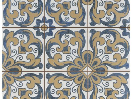 SomerTile - Harmonia 13 in. x 13 in. Ceramic Tile - Royal Bloom For Sale