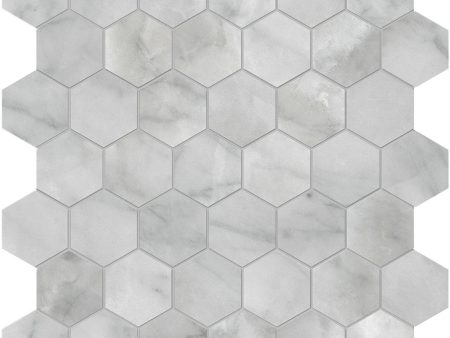 Anatolia - Plata 2 in. Glazed Porcelain Hexagon Mosaic - Onyx Crystallo Polished Sale