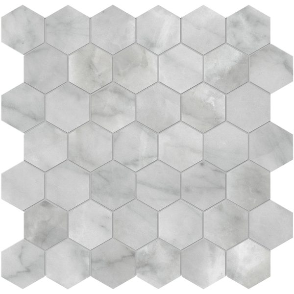 Anatolia - Plata 2 in. Glazed Porcelain Hexagon Mosaic - Onyx Crystallo Polished Sale