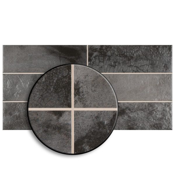 SomerTile - Kings Raku Ceramic Wall Tile – Black Supply