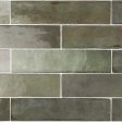 Equipe - Tribeca Collection - 2.5 in. x 10 in. Wall Tile - Sage Green Online Hot Sale