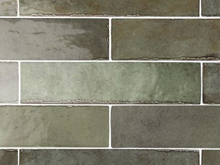 Equipe - Tribeca Collection - 2.5 in. x 10 in. Wall Tile - Sage Green Online Hot Sale