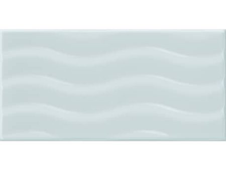 Daltile RetroSpace 3 in. x 6 in. Wave Accent Wall Tile - Sky Blue For Cheap