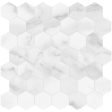 Anatolia - Plata 2 in. Glazed Porcelain Hexagon Mosaic - Statuario Brina Polished Supply