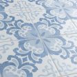 SomerTile - Harmonia 13 in. x 13 in. Ceramic Tile - Floral Lattice Blue Online now