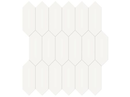 Anatolia - Soho Porcelain 2 in. x 5 in. Picket Mosaic - Canvas White Glossy Online