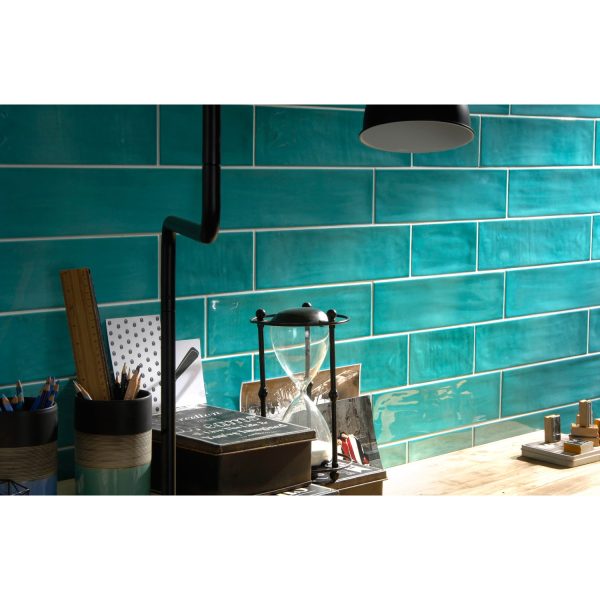 Tesoro - Joyful 4  x 16  Subway Tile - Turquoise Online