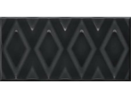 Daltile RetroSpace 3 in. x 6 in. Diamond Accent Wall Tile - Jet Black Online now