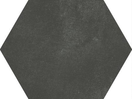 Soci Tile - Aura Hexagon 9  x 10  Porcelain Tile - Black Sale