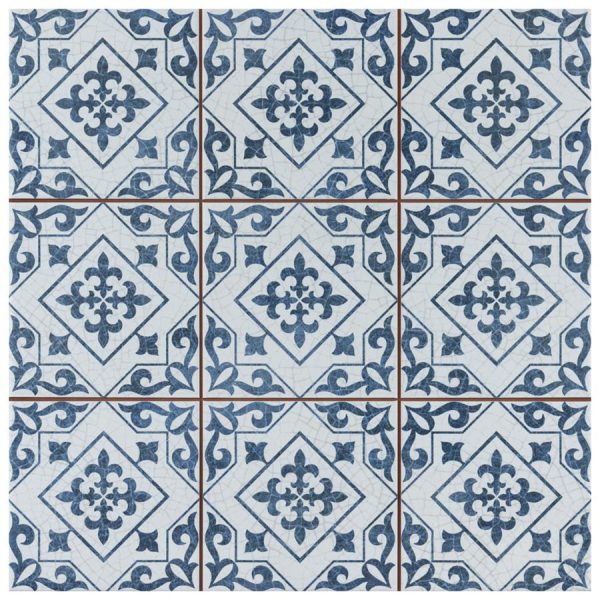 SomerTile - Harmonia 13 in. x 13 in. Ceramic Tile - Atlantic Cobalt Blue Discount