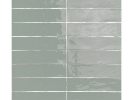 Lungarno - Linea 3 in. x 12 in. Ceramic Tile - Verde Menta Glossy Online now