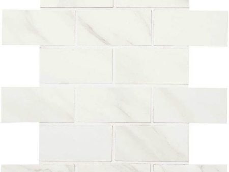 American Olean Mirasol 2 in. x 4 in. Glazed Ceramic Body Brick-joint Mosaic - Bianco Carrara For Discount