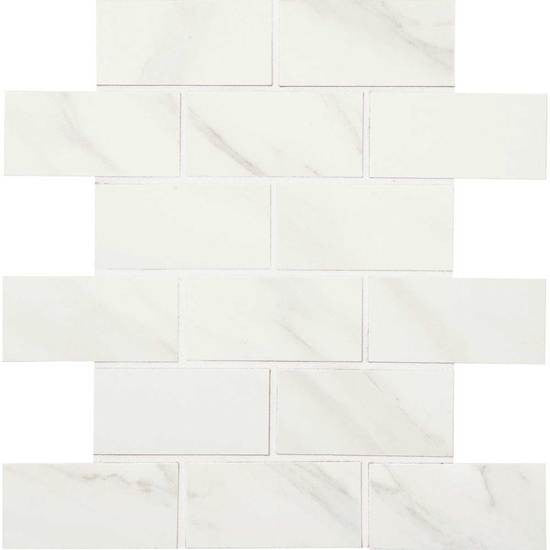 American Olean Mirasol 2 in. x 4 in. Glazed Ceramic Body Brick-joint Mosaic - Bianco Carrara For Discount