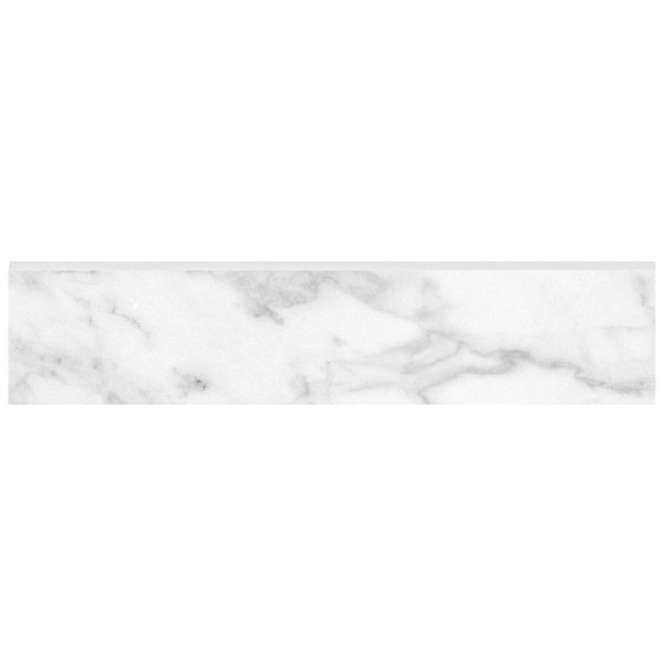 Anatolia - Plata 3 in. x 12 in. Glazed Porcelain Bullnose - Carrara Abisso Matte Online now