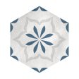 Lungarno Ceramics - Casablanca - Ocean Blue Hex Deco Discount