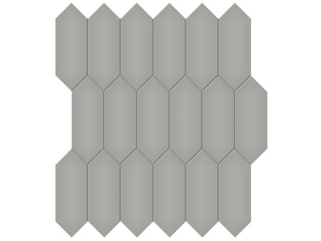 Anatolia - Soho Porcelain 2 in. x 5 in. Picket Mosaic - Cement Chic Matte For Discount