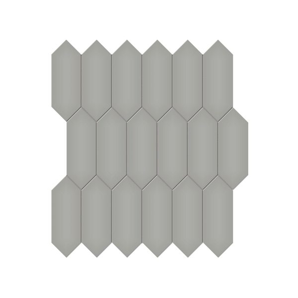 Anatolia - Soho Porcelain 2 in. x 5 in. Picket Mosaic - Cement Chic Matte For Discount