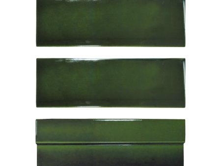 Lungarno Ceramics - Casablanca 2  x 6  Wall Tile - Emerald For Discount