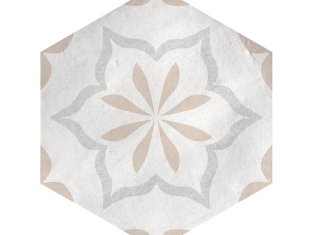 Lungarno Ceramics - Casablanca - Champagne Hex Deco Cheap