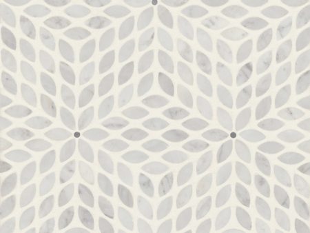 Bedrosians - Celeste Honed Marble Blend Mosaic - White Carrara & Bardiglio Supply