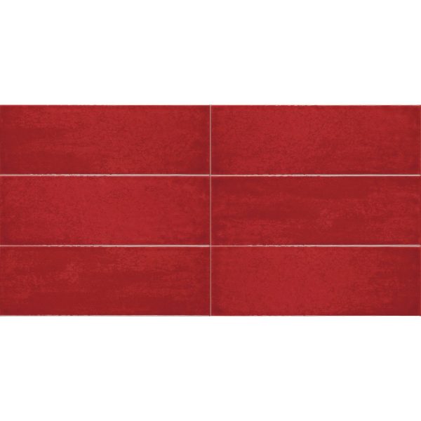 Tesoro - Maiolica 4 in. x 12 in. Ceramic Wall Tile - Rosso Online