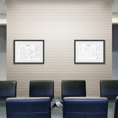 American Olean Visual Impressions Wall Tile - Multi Wave - White on Sale