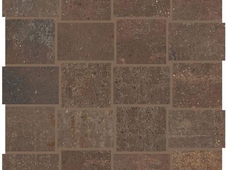 American Olean - Union 2  x 3  Modern Weave Mosaic - Rusted Brown Online