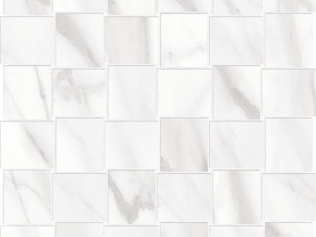 Anatolia Mayfair 2 in. x 2 in. HD Porcelain Basketweave Mosaics - Volakas Grigio (Matte) Hot on Sale