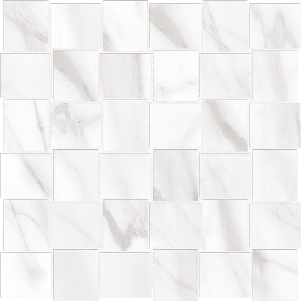 Anatolia Mayfair 2 in. x 2 in. HD Porcelain Basketweave Mosaics - Volakas Grigio (Matte) Hot on Sale