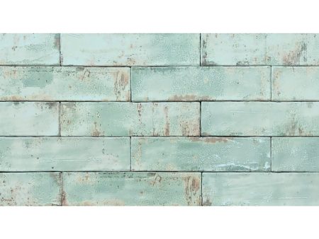 Tesoro Decorative Collection - Grunge Ceramic 3 in. x. 12 in. Wall Tile - Aqua For Cheap