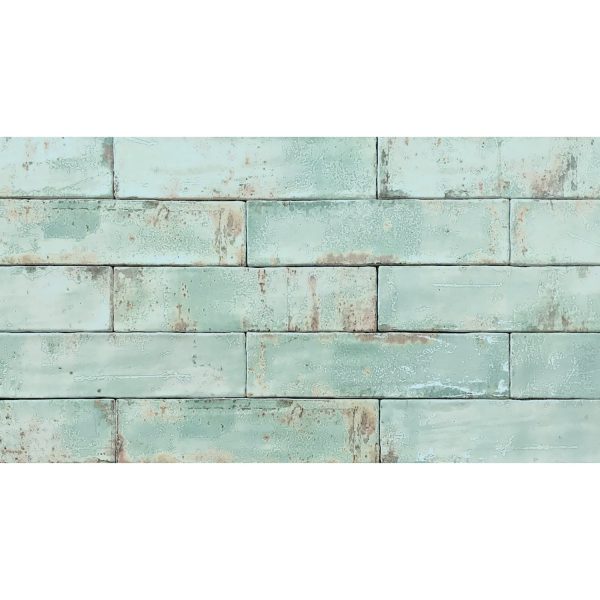 Tesoro Decorative Collection - Grunge Ceramic 3 in. x. 12 in. Wall Tile - Aqua For Cheap