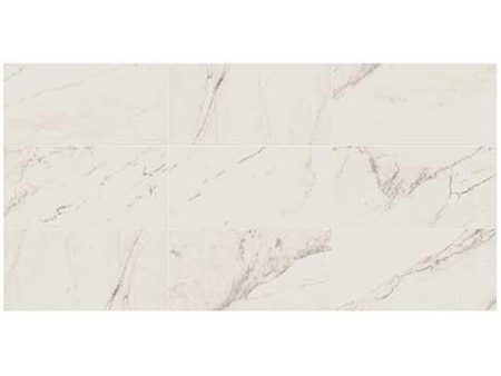 Marazzi - Classentino Marble 24 in. x 48 in. Porcelain Tile - Palazzo White Polished Fashion