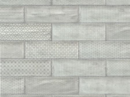 Topcu - Arles Decorative Wall Tile 4 in. x 12 in. - Silver Decor Mix Online Sale