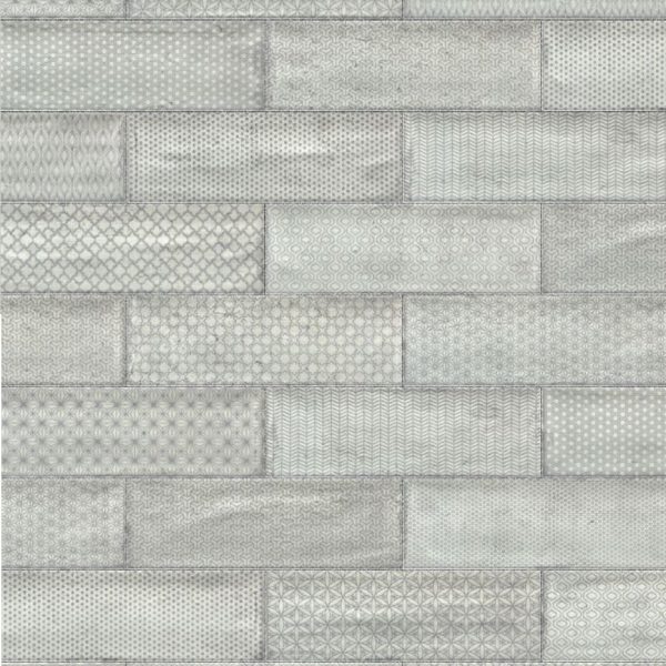 Topcu - Arles Decorative Wall Tile 4 in. x 12 in. - Silver Decor Mix Online Sale