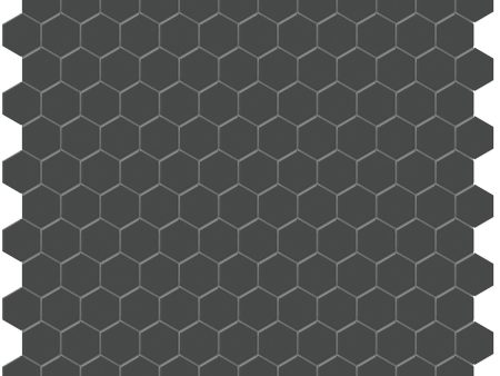 Anatolia - Soho Porcelain - 1 in. Hexagon Glazed Mosaic - Retro Black Matte Sale