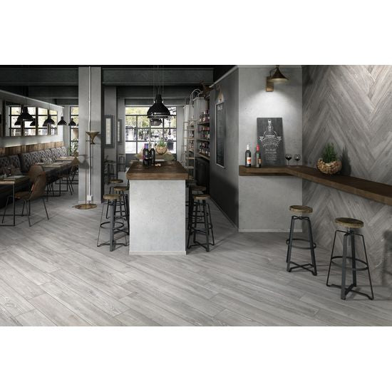 Bedrosians Tile & Stone - Othello 8  x 48  Floor & Wall Tile - Dark Grey Fashion