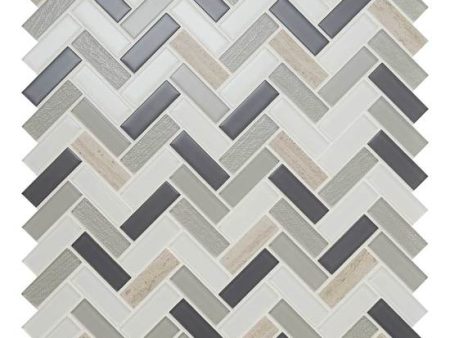 American Olean - Serentina - Herringbone Mosaic - Tranquility on Sale